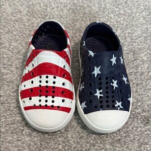 Native Kids Red and Blue Star Sneakers